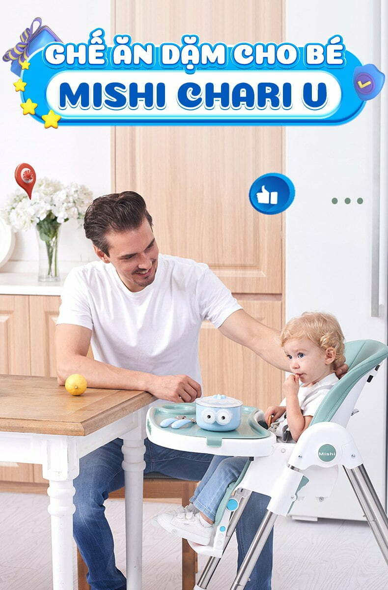 Ghế Ăn Dặm Cho Bé MiShi Chair V - Pink 10 ghế ăn dặm cho bé mishi