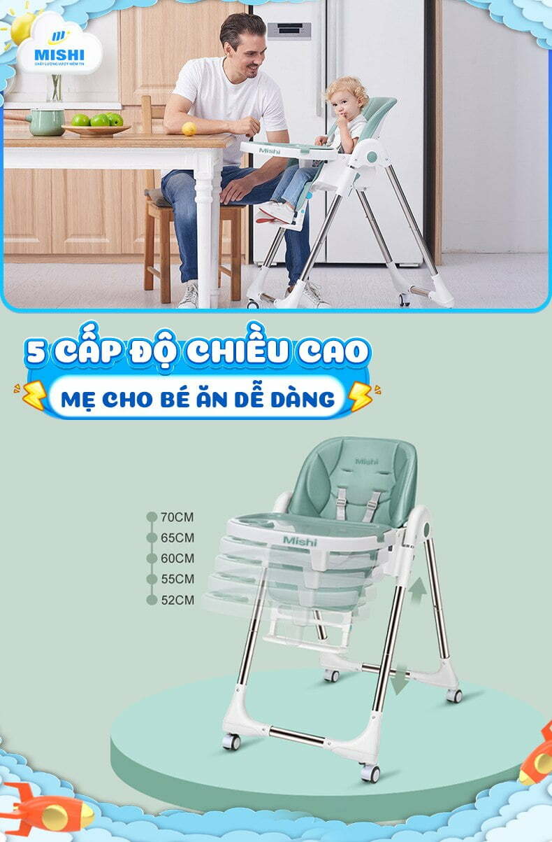 Ghế Ăn Dặm Cho Bé MiShi Chair V - Pink 19 Ghế Ăn Dặm Cho Bé Mishi Chair V Pink