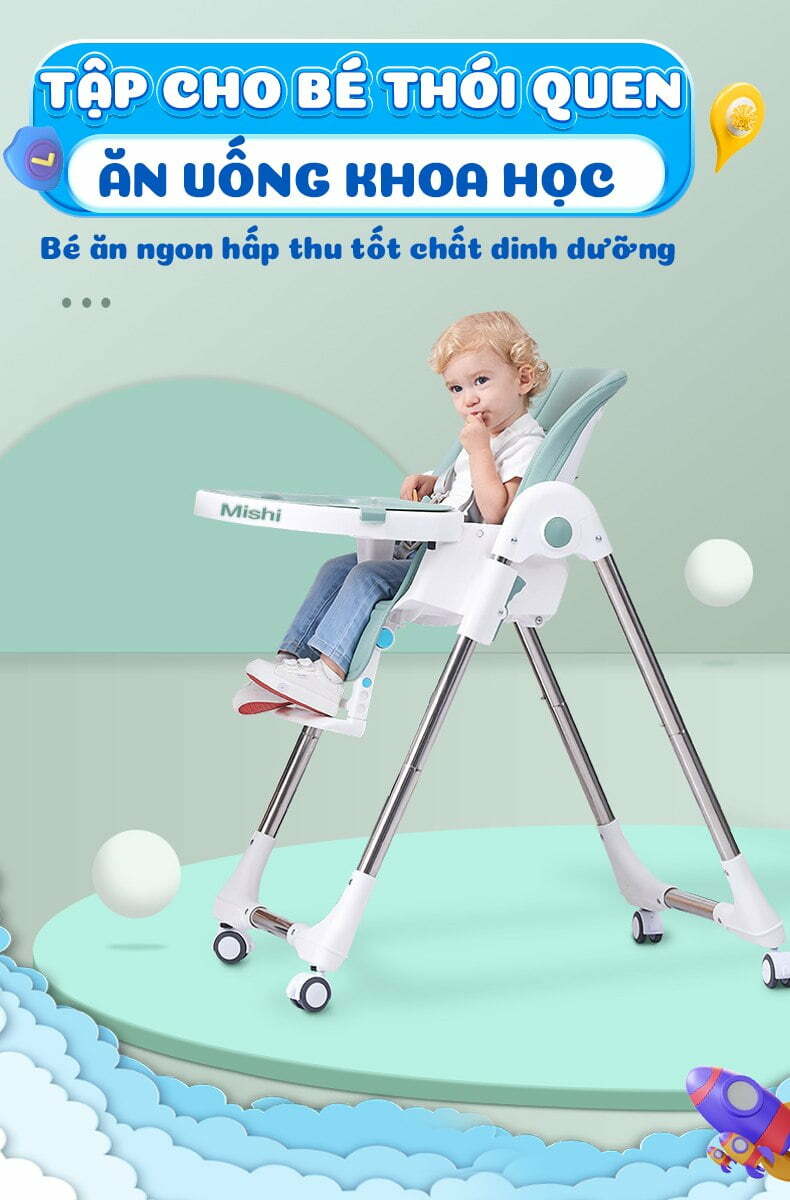 Ghế Ăn Dặm Cho Bé MiShi Chair V - Pink 12 Ghế Ăn Dặm Cho Bé Mishi Chair V Pink