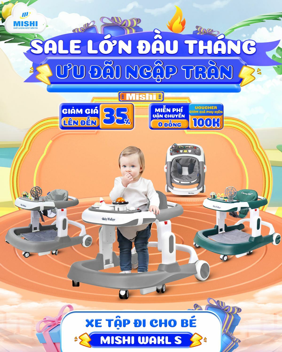 banner xe tap di cho be