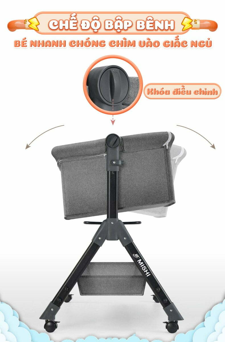 Nôi Cũi Đa Năng Cho Bé Mishi S1.4 - Brown 14 noi cui cho be mishi high s1 4 11