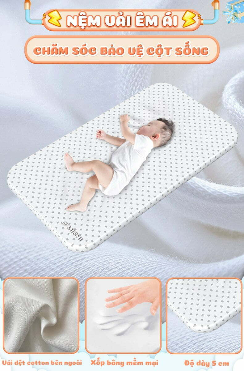 Nôi Cũi Đa Năng Cho Bé Mishi S1.4 - Brown 18 noi cui cho be mishi high s1 4 6