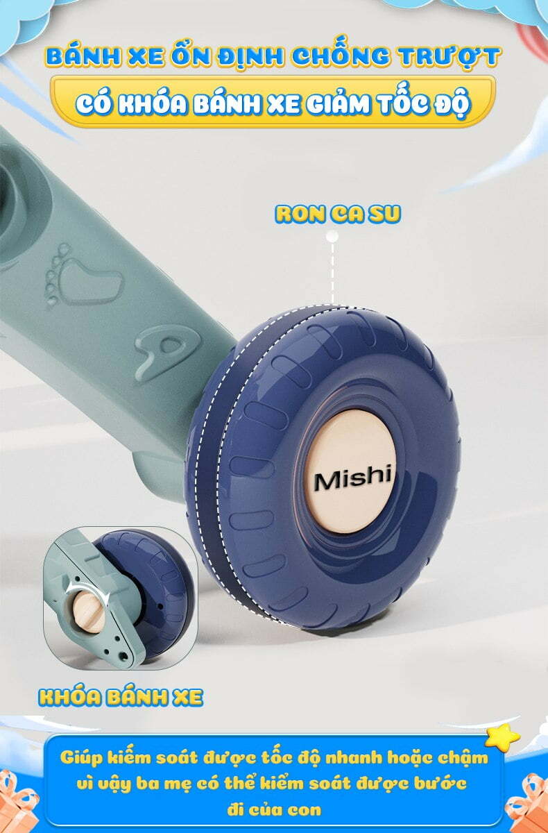 Xe Tập Đi Cho Bé MiShi Walk Y - Blue 14 xe tap di cho be mishi walk y 10