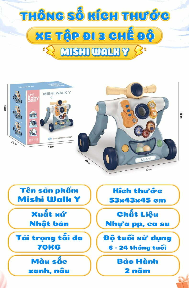Xe Tập Đi Cho Bé MiShi Walk Y - Blue 15 xe tap di cho be mishi walk y 13