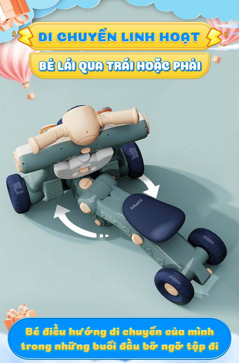 Xe Tập Đi Cho Bé MiShi Walk Y - Blue 13 xe tap di cho be mishi walk y 8