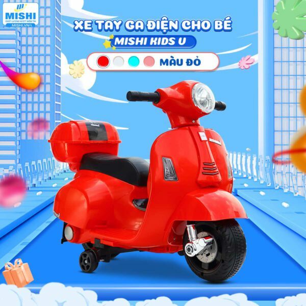 xe máy điện trẻ em mishi kids v red